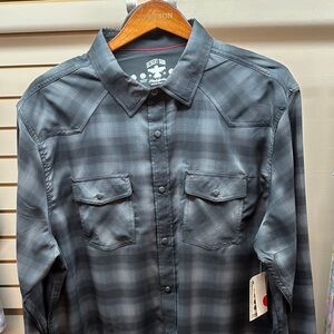 Desert Son Men's Gray Plaid Button Down Shirt